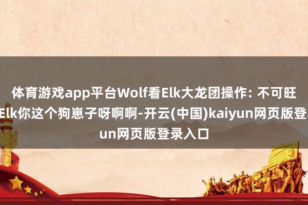 体育游戏app平台Wolf看Elk大龙团操作: 不可旺乎呀! Elk你这个狗崽子呀啊啊-开云(中国)kaiyun网页版登录入口